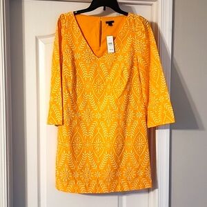 Ann Taylor Mustard Embroidered Sun Dress